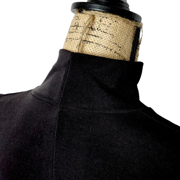 Clara Sun Woo Womens Cold Shoulder Mock Turtle Neck Stretch Blouse Size XS Black - Picture 6 of 11